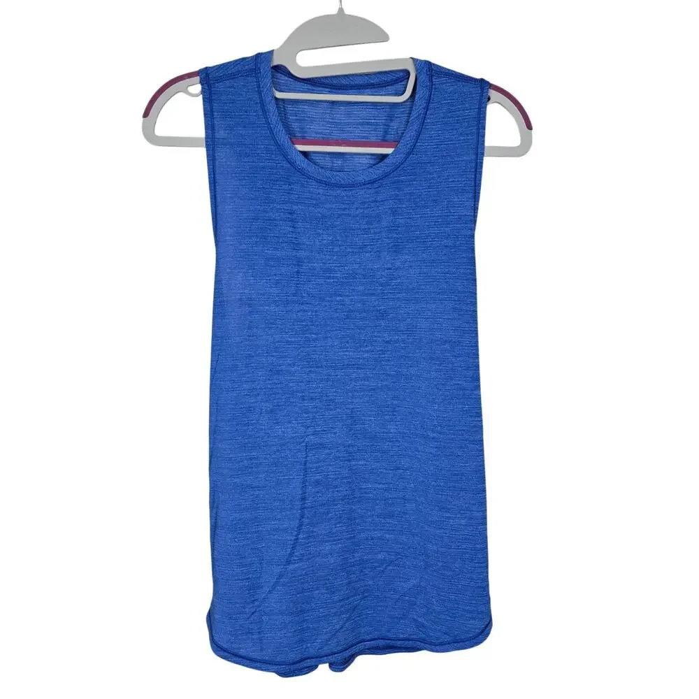 Women's Lululemon Blue Shimmer Sleeveless Athletic Workout Top | Size 4